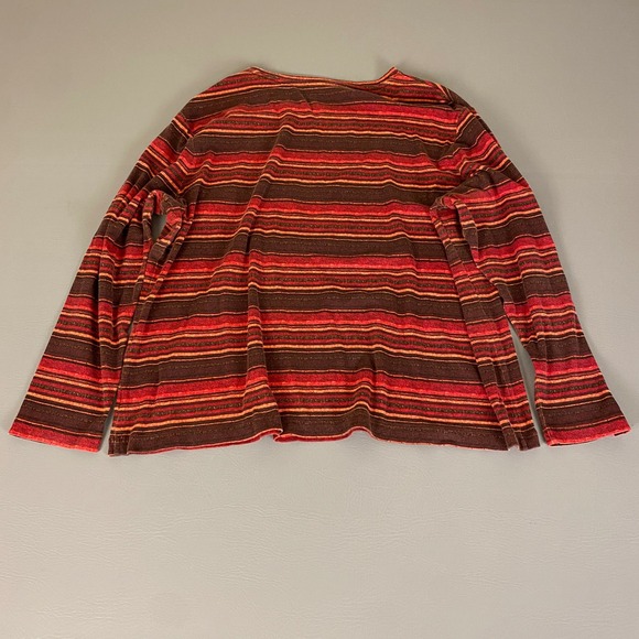 NorthCrest Top Women's Plus Size 2X Striped Long Sleeve Red Brown Casual - Picture 9 of 10